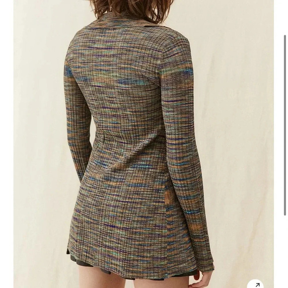 UO knit button down collared long sleeve printed Flyaway Cardigan size Medium - Picture 3 of 11